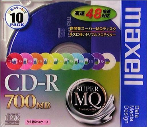 MAXELL データ用 CD-R 700MB 48倍速対応 カラーミックス 10枚 5MMケース入 CDR700S.MIX1P10S