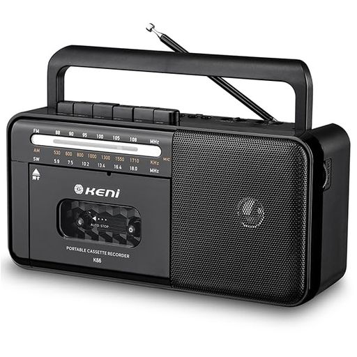 [G KENI] ラジカセ プレーヤー AM/FM/SWラジオ USB/TFカード対応 ポータブルラジオ カセットテープ 録音/再生 使いやすい AC電源/乾電池