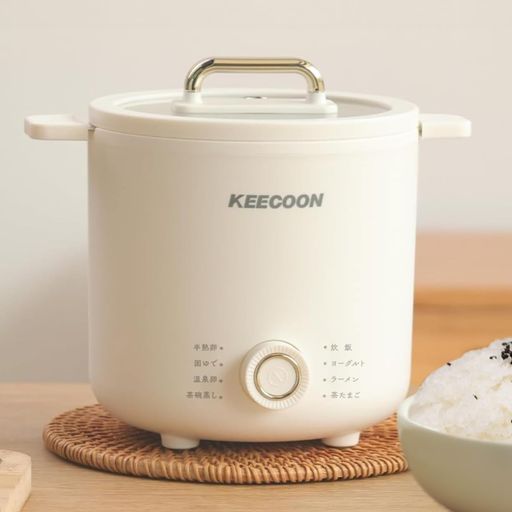 KEECOON 炊飯器 1合 ゆで卵メーカー 一人暮らし ミニ 炊飯 器 多機能 エッグマイスター スチームクッカー 電気鍋 一人用 卵蒸し器 温泉卵
