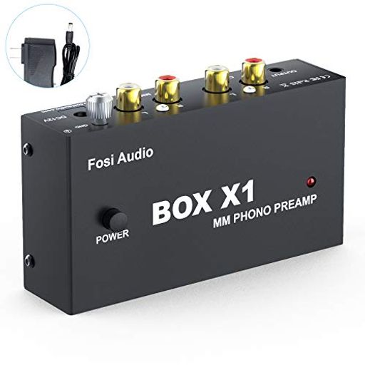 FOSI AUDIO BOX X1 フォノ プリアンプ MM ポータブヘッドフォンアンプ 超コンパクトミニステレオ PHONO 3.5MMヘッドフォン・RCA出力 蓄音