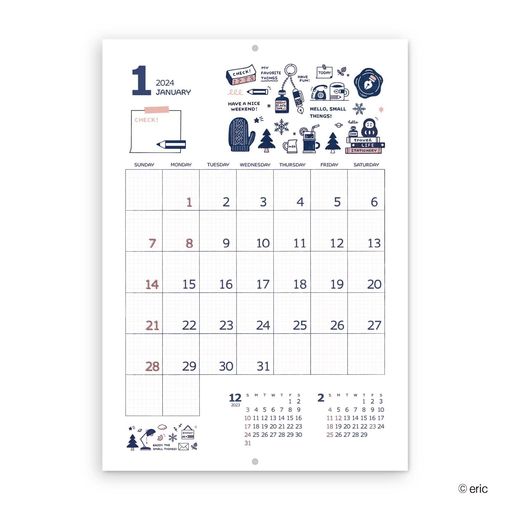 新日本カレンダー 2024年 カレンダー 壁掛け ERIC 壁掛け NK4002