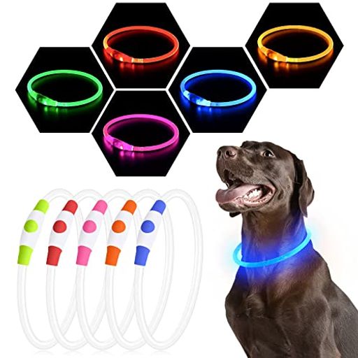 PZRLIT 光る首輪 犬 散歩 夜 ライト USB 充電式 視認距離500M 長さは70CM サイズ調整可能 ペット お散歩 猫 小型犬 中型犬 大型犬 LED発