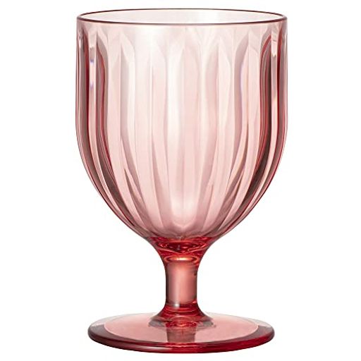 石川樹脂工業 ワイングラス グルーブゴブレット レッド 270ML 7.8 X 7.8 X 12 CM 割れないグラス トライタン 食洗機対応 耐熱100度 アウ