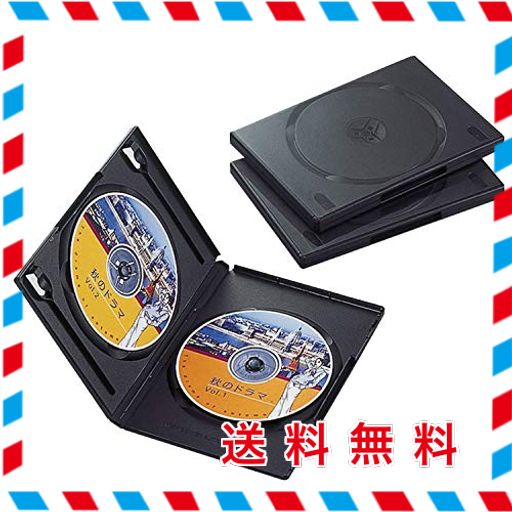 エレコム トールケース DVD BD 対応 標準サイズ 2枚収納 3個セット ブラック CCD-DVD04BK