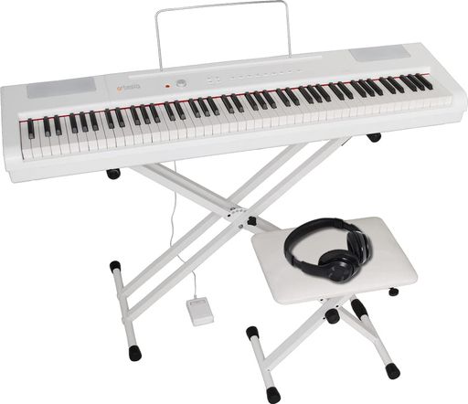 ARTESIA 電子ピアノ 初心者セット 88鍵 ハンマーキー PA-88H+/WH ホワイト (サスティンペダル/スタンド/椅子/ヘッドフォン付属)