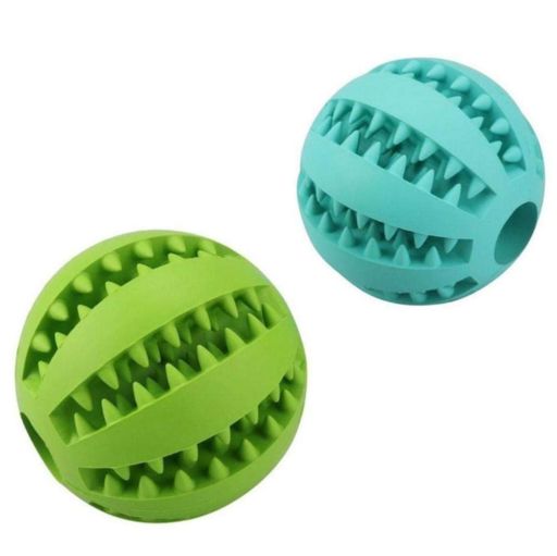 MIXMART 犬用 噛むおもちゃ 歯磨きボール 噛むボール 二枚入り ラバー製 餌入れ おやつボール 猫用 噛む玩具 知育玩具