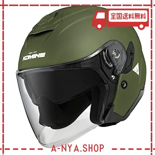 コミネ(KOMINE) バイク用 HK-172 FL コンポジット FRP ジェットヘルメット OLIVE L