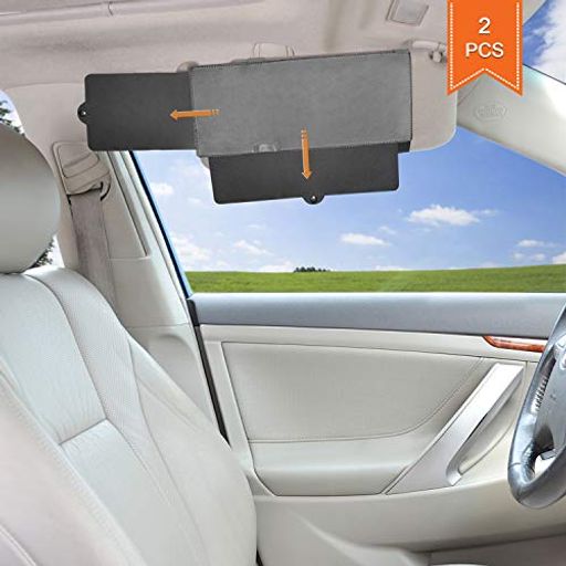 車サンバイザーEXTENDER TFY 車日覆い板延長機器 車窓日光防止日覆い網 紫外線遮る物 - グレー(2個の作品)