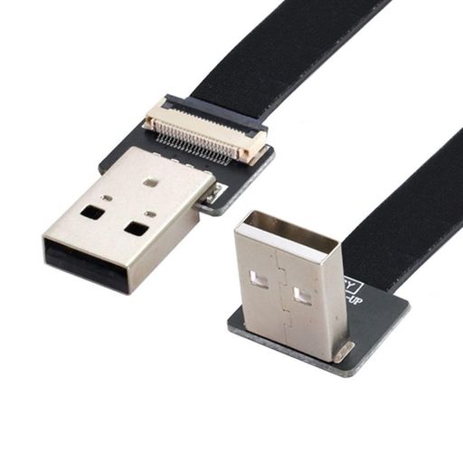 CY USB 2.0 TYPE-A オス - USB 2.0 TYPE-A オス データ フラット スリム FPC ケーブル 90度上向き FPV ディスク スキャナー プリンター 2