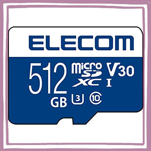 エレコム MICROSDカード 512GB SDXC ビデオスピードクラス対応 UHS-I U3 80MB/S データ復旧サービス付 MF-MS512GU13V3R