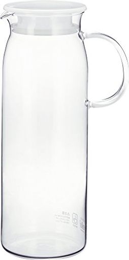 IWAKI(イワキ) 耐熱ガラス ピッチャー 冷水筒 ホワイト 1L ジャグ・1000 麦茶 お茶 ポット KT294-W