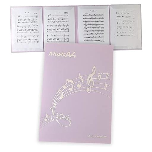 楽譜ファイル A4サイズ 4面 書き込みできる 反射しない 6枚収納可 4ページ展開 レッスン ファイル カバー 譜面 作曲 ピアノ 電子ピアノ