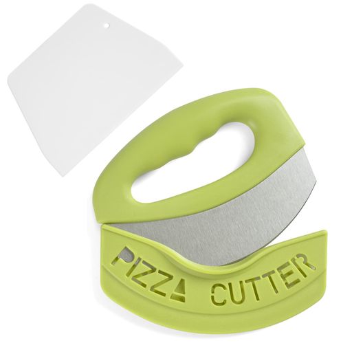 PIETULEY ピザカッター ステンレス製 ピザナイフ 安全ケース付 業務用 家庭用 指保護装置 滑りにくい ピザ ケーキ カッター スケッパー