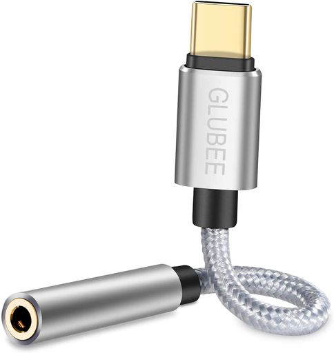 GLUBEE USB C - 3.5MMヘッドホンジャックアダプター USB C - オーディオ USB TYPE-C - 3.5MMアダプター 編組ナイロンケーブル DACアダプ
