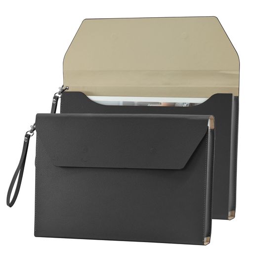 VANRA ファイルフォルダー PUレザー A4サイズ 大容量 書類ケース 持ち運び ストラップ付き 拡張ポート プラスチック封筒 磁気スナップ 防