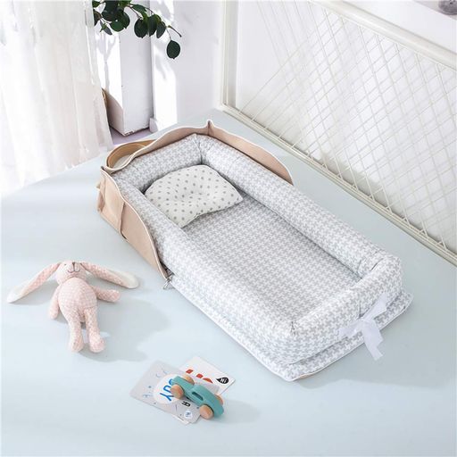 LUDDY ベビーベッド 新生児 枕付き ベッドインベッド 折りたたみ式 携帯型ベビーベッド 添い寝 ポータブル 出産祝い 通気性洗濯可能 0-24