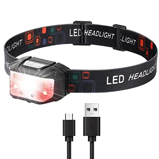 AMERTEER ヘッドライト 充電式 USB-C アウトドア用 LEDヘッドランプ ネックライト 明るさ 高輝度 センサー機能 IP44防水 ジョギング 釣り