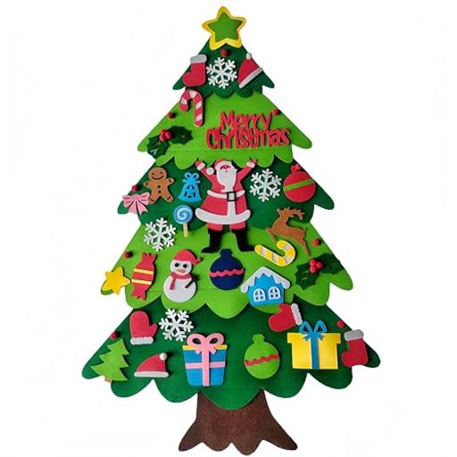 KUROOBAA クリスマスツリー フェルトクリスマスツリー クリスマス 飾り 壁掛け オーナメント付き クリスマス飾り 手作り (4#)