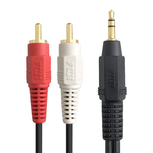 フジパーツ オーディオケーブル 3.5MM ステレオミニプラグ(オス) - RCA(ピンプラグ)×2 赤.白 (オス) ケーブル 1M FVC-323-1M