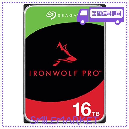SEAGATE IRONWOLF PRO 3.5インチ 【データ復旧 3年付】 16TB 内蔵 ハードディスク HDD CMR 5年保証 6GB/S 256MB 7200RPM 24時間稼動 PC N