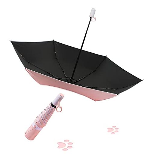 honsheng 【猫の足傘】 日傘 折りたたみ傘 uvカット 100 完全遮光 自動開閉 日傘兼用雨傘 レディース 可愛い 折り畳み傘 ワンタッチ 軽量