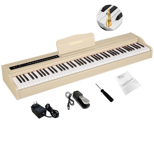 KIMFBAY 電子ピアノ 88鍵盤 ハンマーアクション鍵盤 木製 電子 ピアノ 88鍵 ハンマーのピアノ ポータブルピアノ 携帯 PIANO 88鍵盤 子供