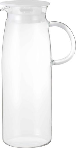 IWAKI(イワキ) AGCテクノグラス 耐熱ガラス 麦茶ポット ピッチャー 1.2リットル 丸型 冷水ポット 冷水筒 ジャグ BT2934-W