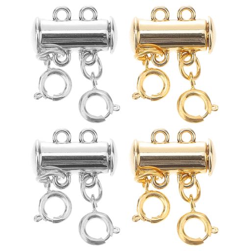 EXCEART レイヤードネックレス スペーサークラスプ 4個 磁気ロック 留め金 ネックレス ブレスレット チューブ ジュエリー工芸品