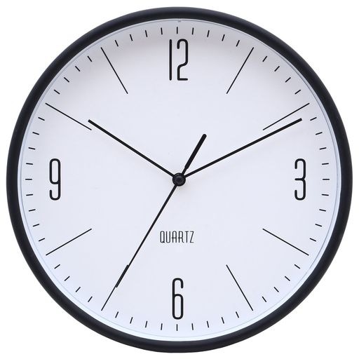 不二貿易(FUJIBOEKI) 置き時計・掛け時計 ブラック 直径25.5CM スイープムーブメント ホーン 26331