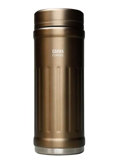シービージャパン 水筒 直飲み 真空断熱 2層構造 テフロン加工 ベージュ 410ML カフア コーヒー ボトル QAHWA