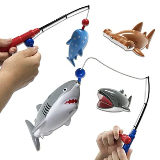 【サメ釣り勝負！】 魚釣り ゲーム おもちゃ フィッシング マグネット お風呂 プール 水遊び 子供用 (竿2本×サメ8匹)