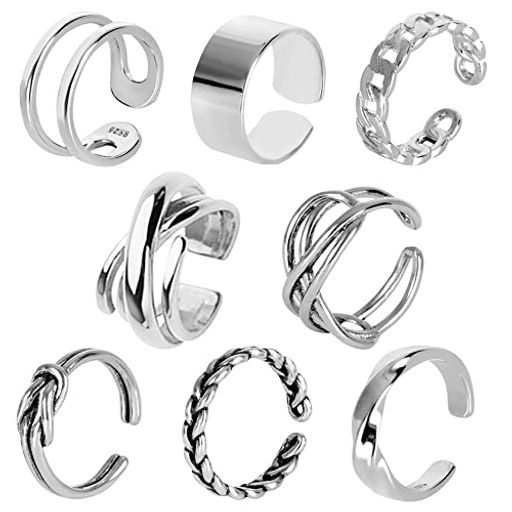 [TISZINK] 指輪 メンズ リングメンズ 8点セットフリーサイズ ファッションリング シルバーリング 指輪 リング セットアクセサリー めんず