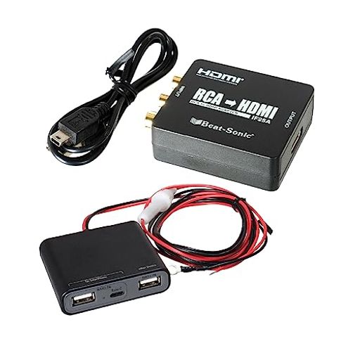 ビートソニック RCA TO HDMI 変換コンバーター IF25A アナログからHDMIに変換できる 車載専用設計 480P/60HZ 720P/60HZ選択可能