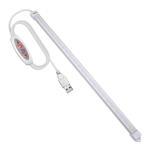 ASSEUI LED バーライト USBライト キッチンライト 蛍光灯 棚下ライト 高輝度 直管形 ライトバー 電球色 昼白色 昼光色 三段階調色 無段階