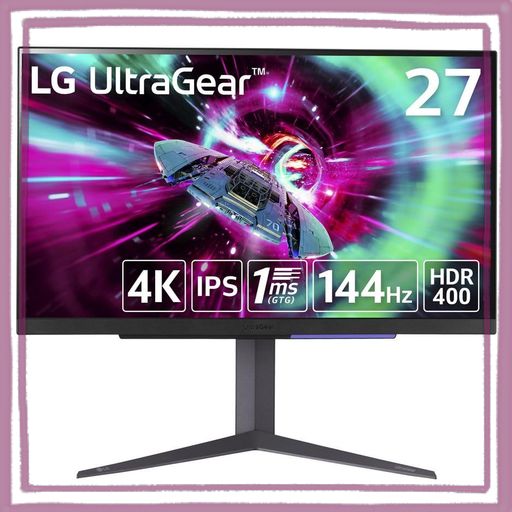 LG ゲーミングモニター ULTRAGEAR 27GR93U-B 27インチ/PCゲーム、家庭用ゲーム/4K(3840×2160) /アンチグレア/144HZ/IPS 1MS(GTG)/FREESY