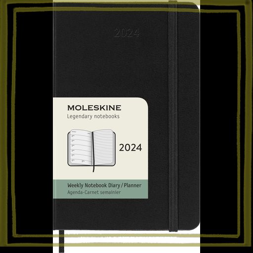 モレスキン(MOLESKINE) 手帳 2024 年 1月始まり 12カ月 ウィークリー ダイアリー ハードカバー ポケットサイズ(横9CM×縦14CM) ブラック