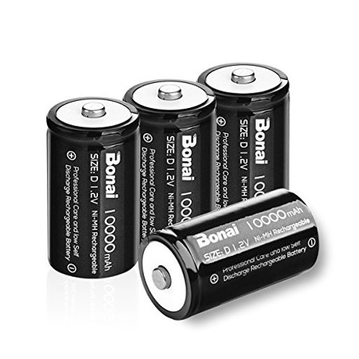 BONAI 単1形充電池 充電式ニッケル水素電池 高容量10000MAH 単一電池 充電式電池 4本入り 単一充電池セット 液漏れ防止 約1200回使用可能