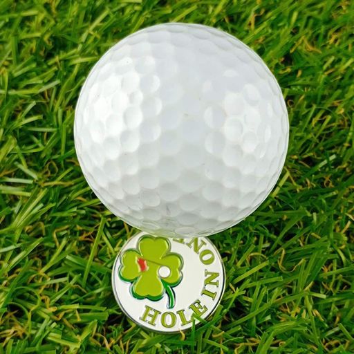 IKIRETMUA ゴルフ マーカー マグネット式 クリップ ハットクリップ付き 台座 ゴルフ 笑顔 四つ葉のクローバー 磁石 磁気 景品 父の日 敬