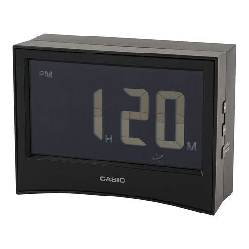 CASIO(カシオ) 目覚まし時計 電波 ブラック デジタル 反転液晶 温度 湿度 カレンダー 表示 タイマー 付き DQD-S01J-1JF 7.1×9.6×3.6CM