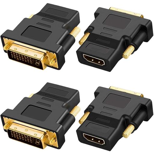 XIATIAOSANN 金メッキ HDMI - DVI アダプター、双方向 DVI オス (24 + 5) - HDMI メス変換アダプター (プロジェクター、HDTV、PC、TV、PS