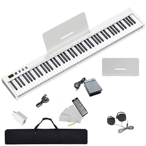 ニコマク NIKOMAKU 電子ピアノ 88鍵盤 SWAN-S 日本語表記 MIDI対応 コンパクト 軽量 二つステレオスピーカ スリムデザイン 充電型 初心者