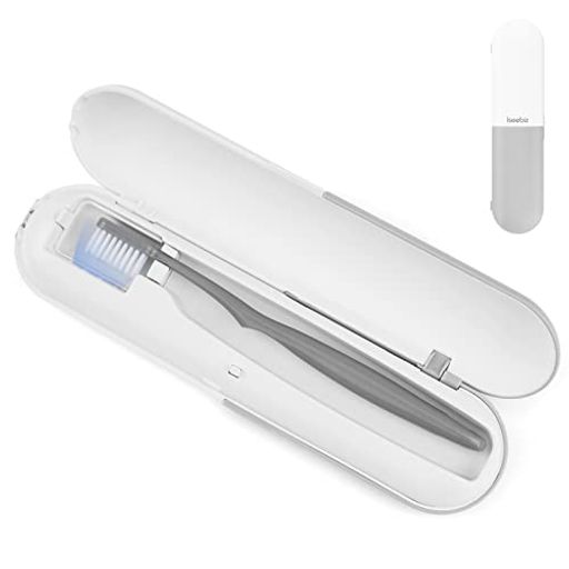 ISEEBIZ 歯ブラシ除菌器 UV-C除菌 3分自動タイマー 歯ブラシ収納 歯ブラシ除菌ケース USB充電式 コードレス 持ち運びに便利 コンパクト